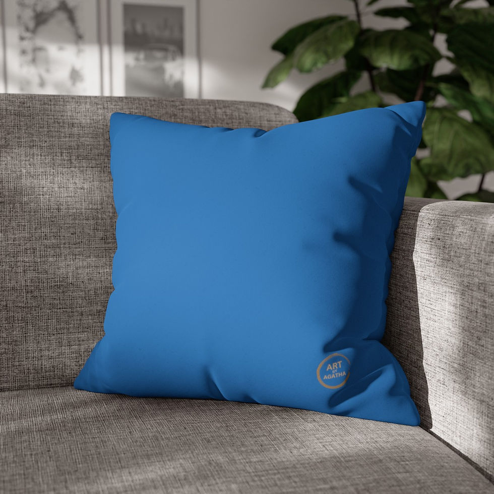 Thumbnail: Square Pillowcase by Agatha - Ciel Blue