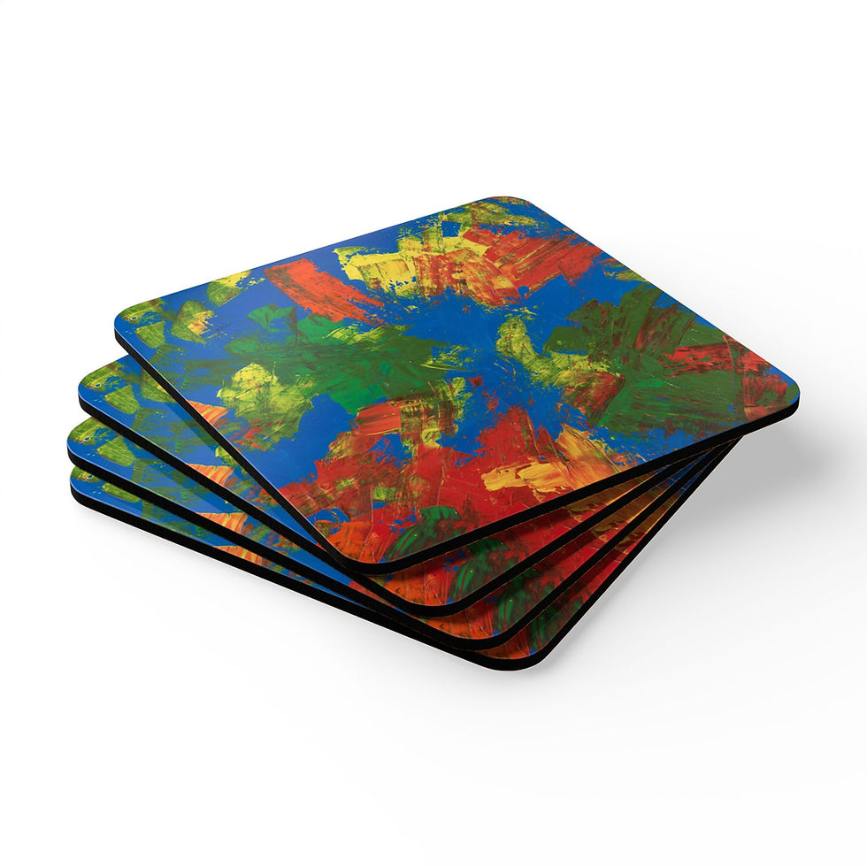 Thumbnail: Corkwood Coaster Set by Agatha - Blue Dream