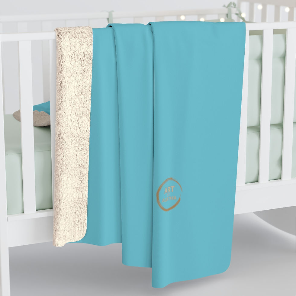 Thumbnail: Sherpa Fleece Blanket by Agatha - Glow Blue