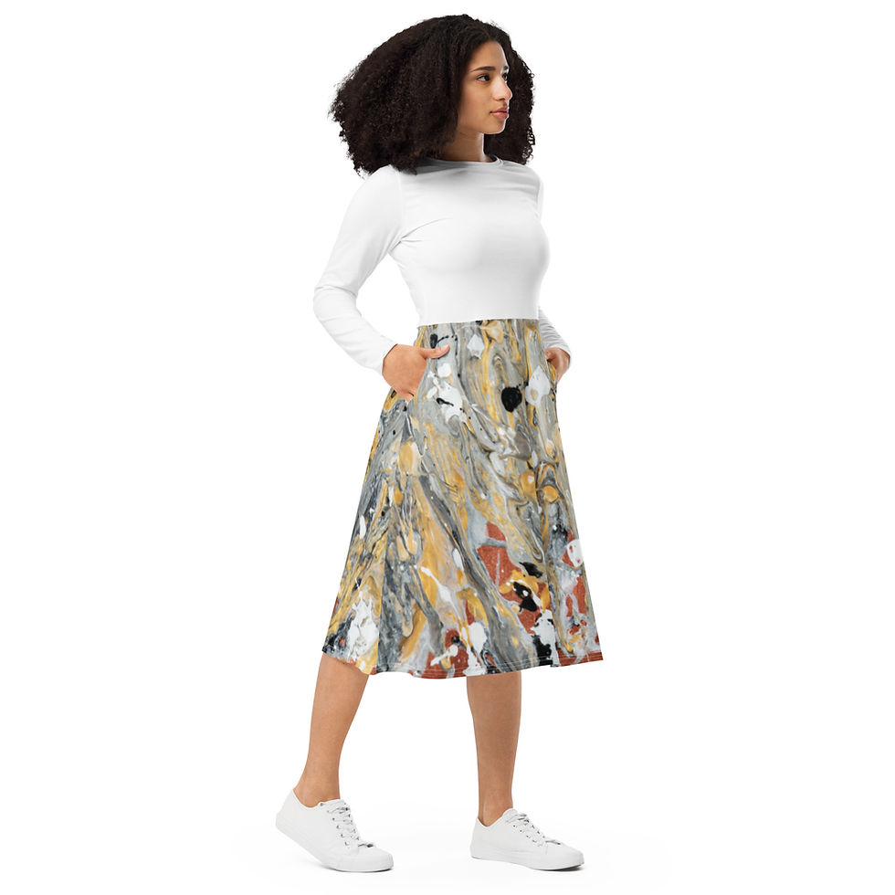 Thumbnail: Midi Dress by Agatha - Metallic Strength - White