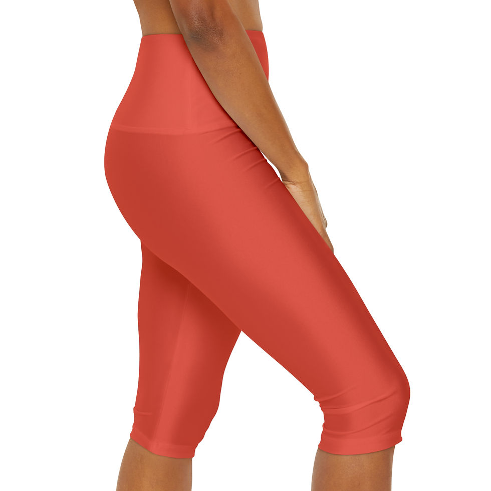 Thumbnail: Yoga Capri Leggings by Agatha - Red Orange
