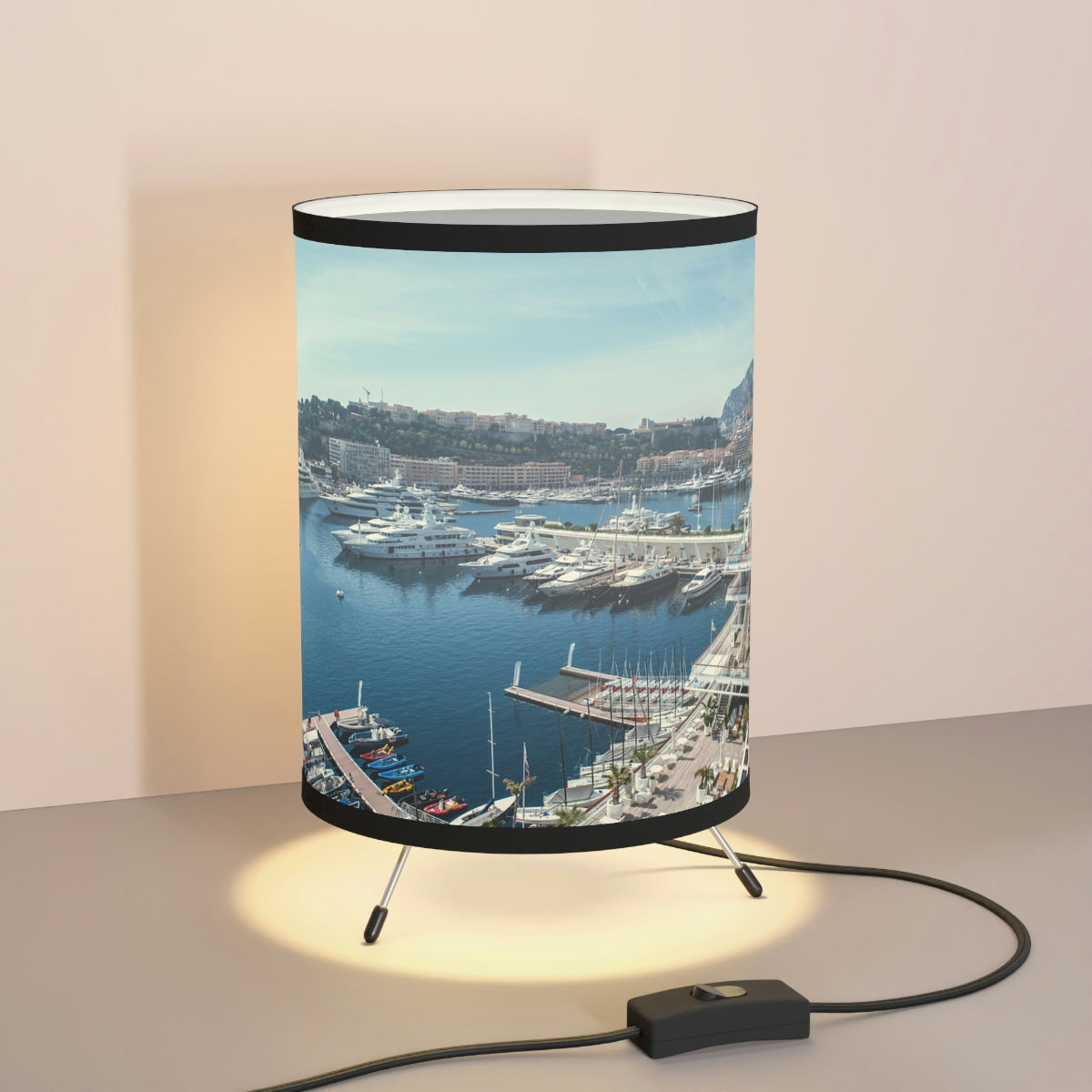 Tripod Lamp with Printed Shade - Monaco Yachting by Monaco - Life