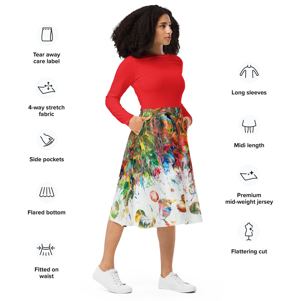 Thumbnail: Midi Dress by Agatha - Fancy Flowers III - Alizarinred