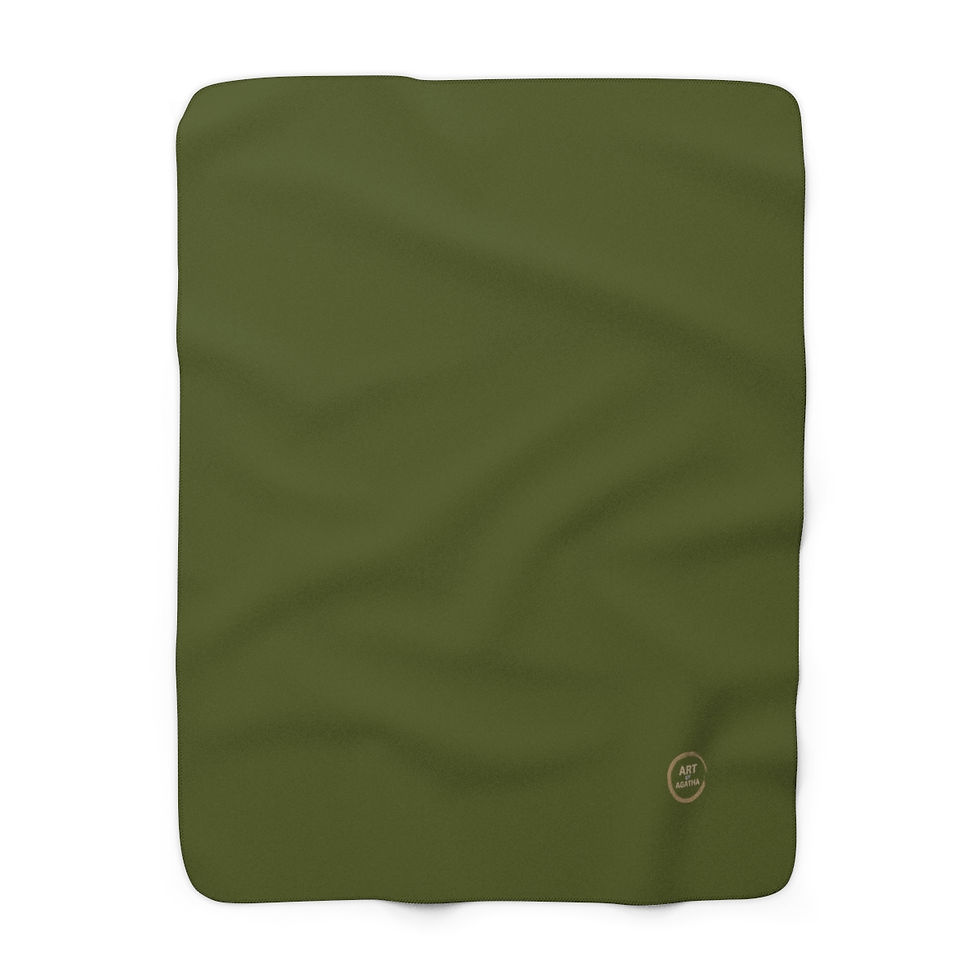 Thumbnail: Sherpa Fleece Blanket by Agatha - Moss Green