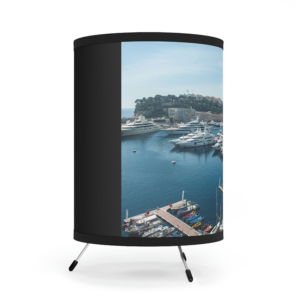 Thumbnail: Tripod Lamp with Printed Shade - Monaco Yachting by Monaco - Life