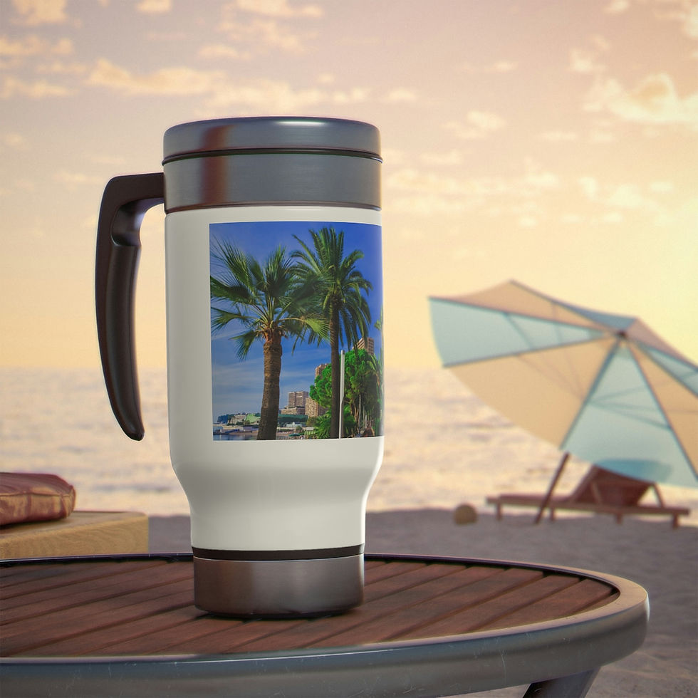 Miniaturbild: Stainless Steel Travel Mug with Handle - Memories Monaco by Monaco - Life 14oz