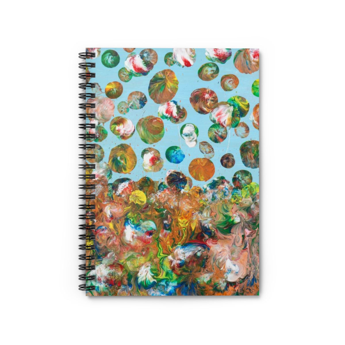 Spiral Notebook - Ruled Line by Agatha - Fancy Flowers Blue