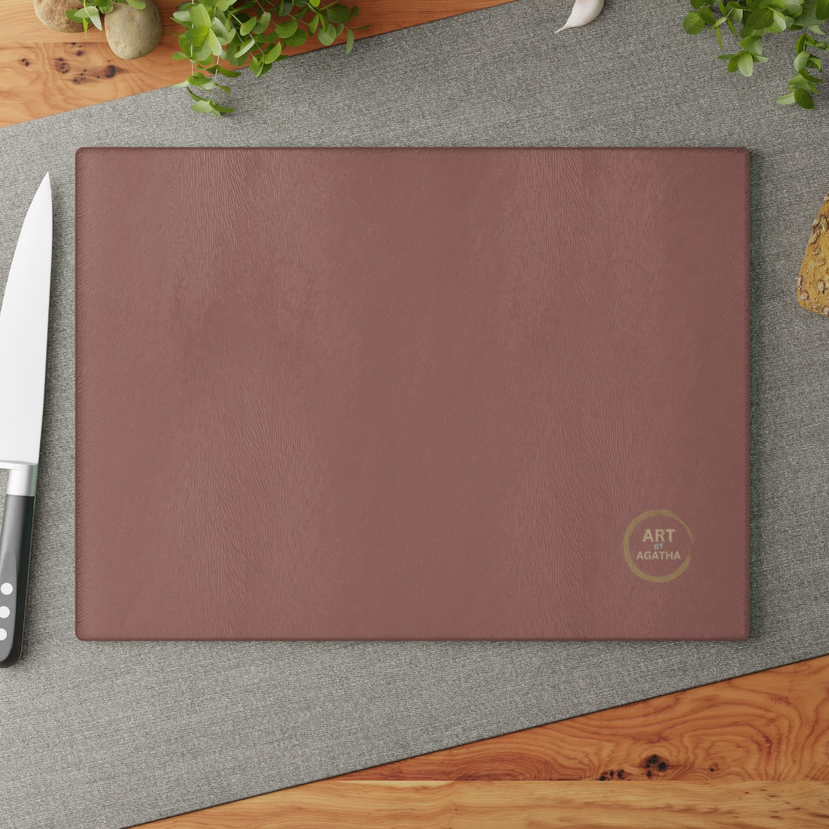 Glass Cutting Board by Agatha - Aubergine