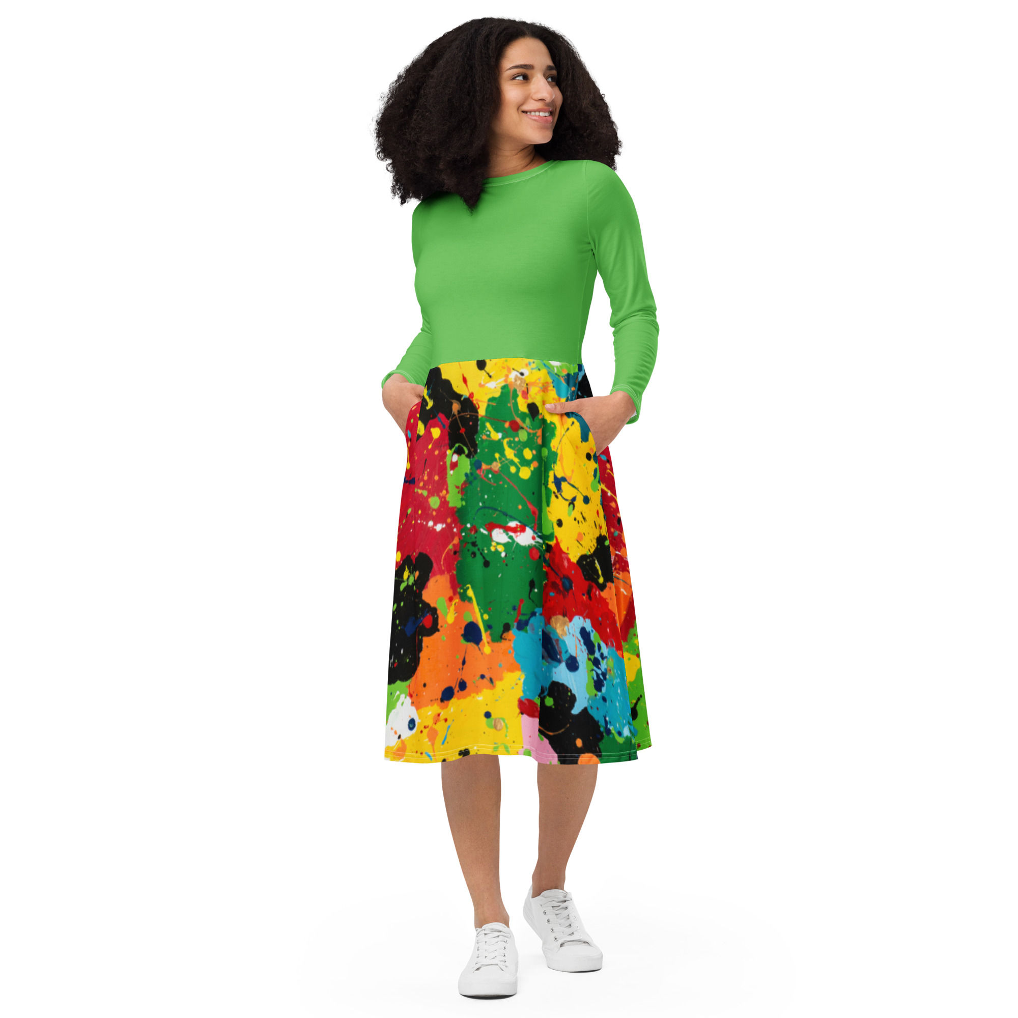 Midi Dress  by Agatha - Colour Explosion - Mantis