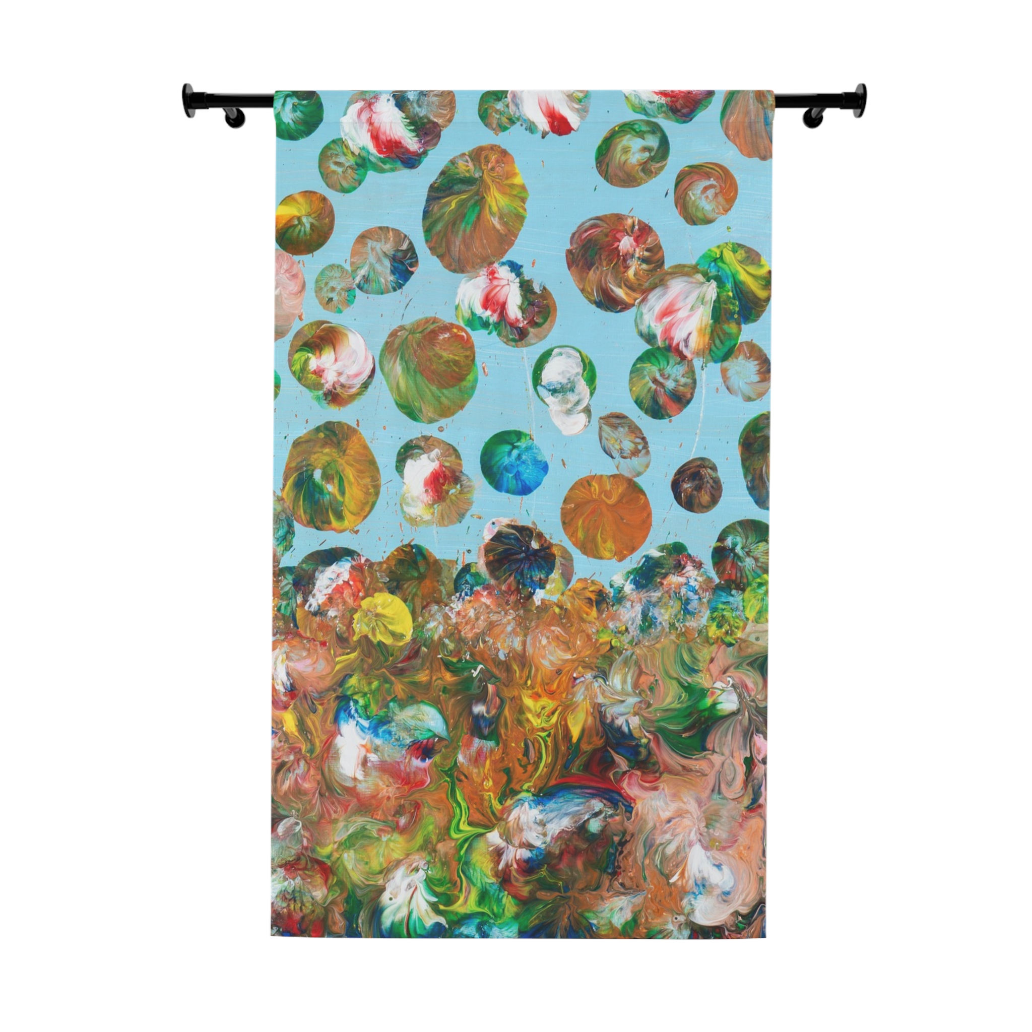 Window Curtains (1 Piece) by Agatha - Fancy Flowers Blue