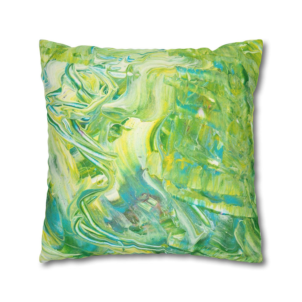Thumbnail: Square Pillowcase by Agatha - Green Feelings