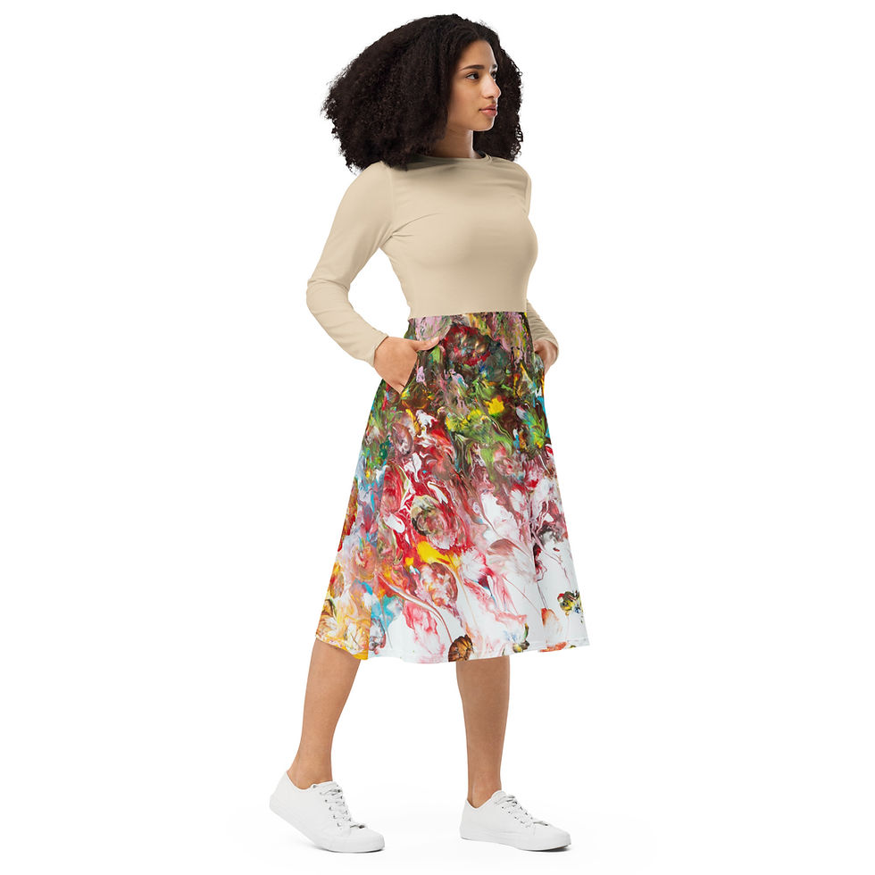 Thumbnail: Midi Dress by Agatha - Fancy Flowers II - Beige