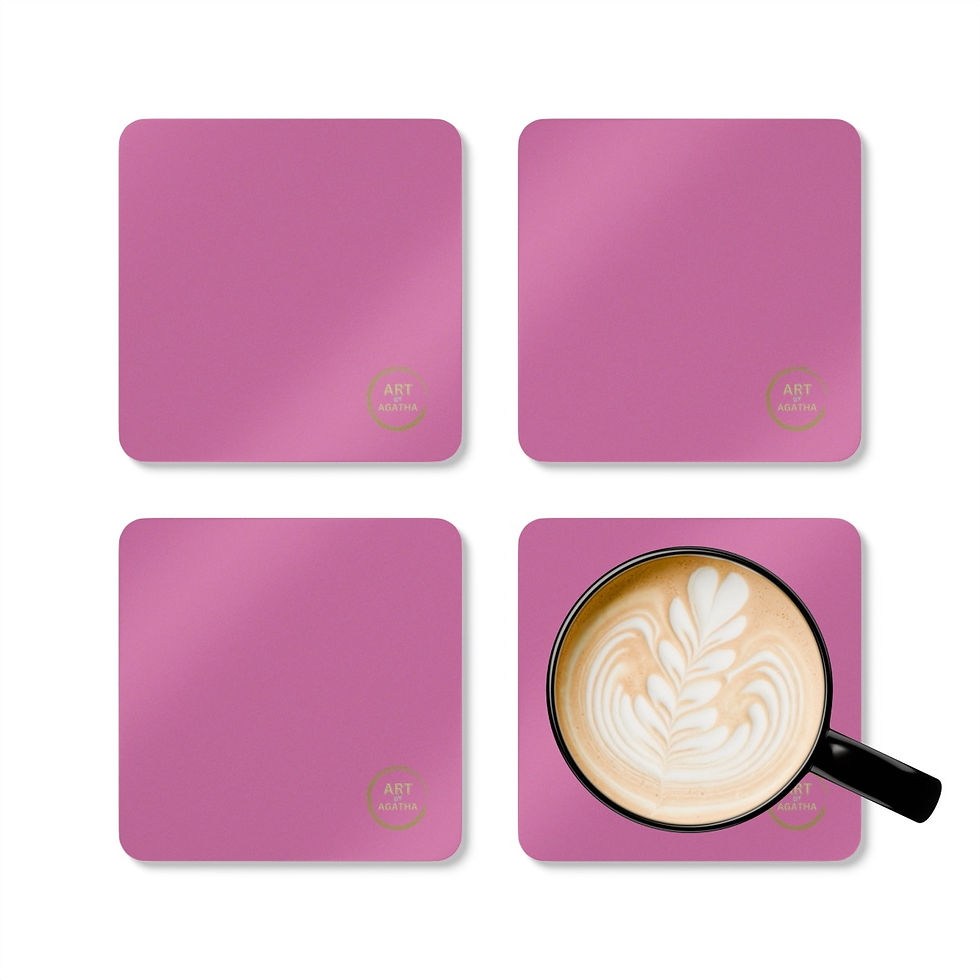 Miniaturbild: Corkwood Coaster Set by Agatha - Light Pink