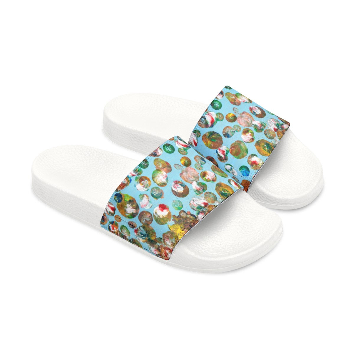 Slide Sandals by Agatha - Fancy Flowers Blue