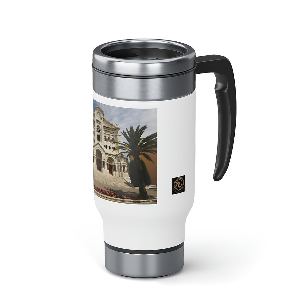 Miniaturbild: Stainless Steel Travel Mug with Handle - Monaco Cathedral by Monaco-Life