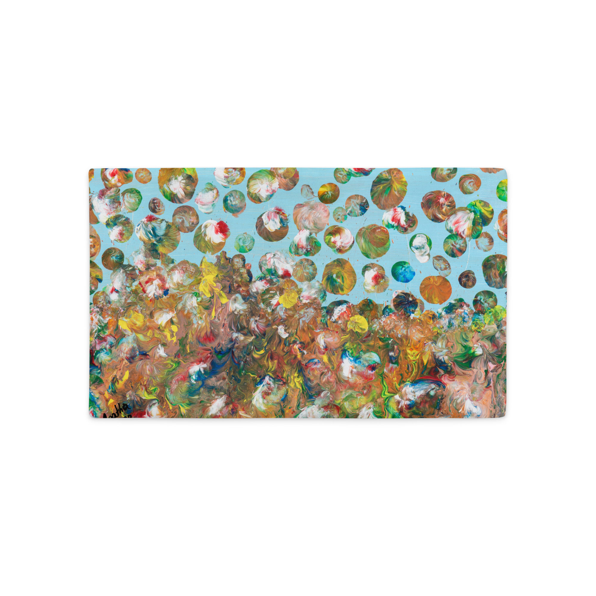 Premium Pillow Case by Agatha - Fancy Flowers Blue