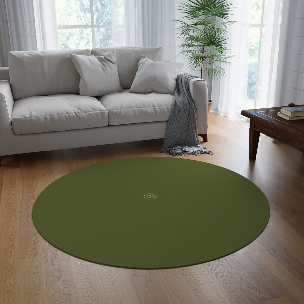 Round Rug by Agatha - Moss Green