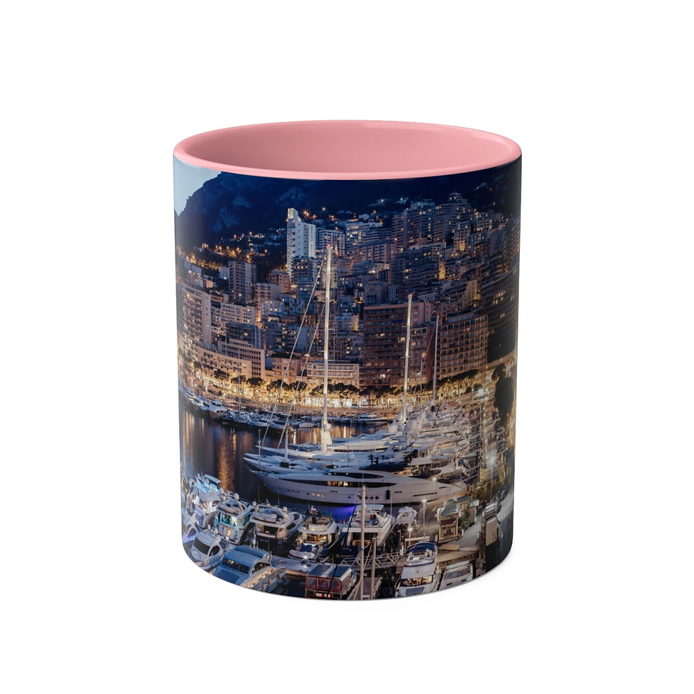Miniaturbild: Two-Tone Coffee Mugs - Monaco Port by Night by Monaco - Life 11oz