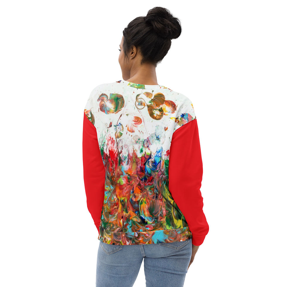Thumbnail: Sweatshirt by Agatha - Fancy Flowers III - Alizarinred