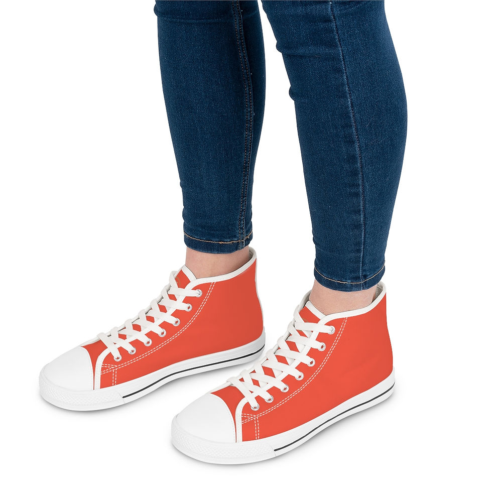 Thumbnail: High Top Sneakers by Agatha - Red Orange