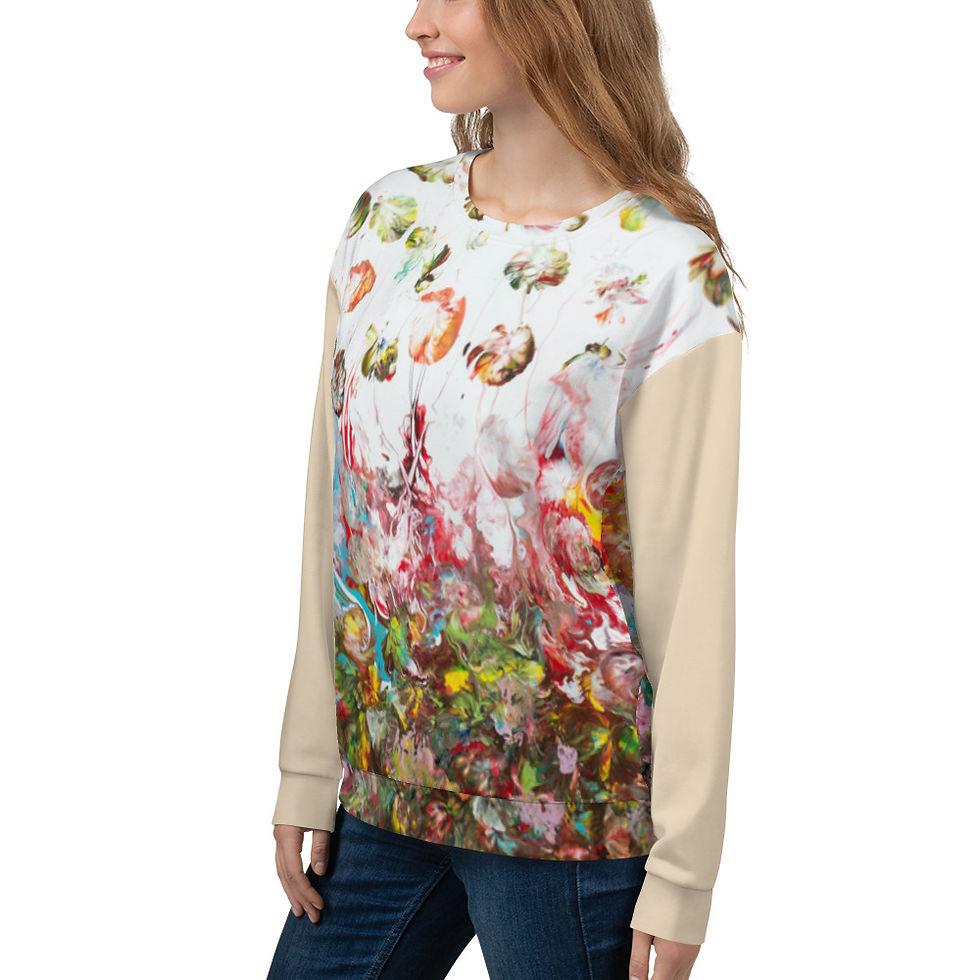 Thumbnail: Sweatshirt by Agatha - Fancy Flowers II - Beige