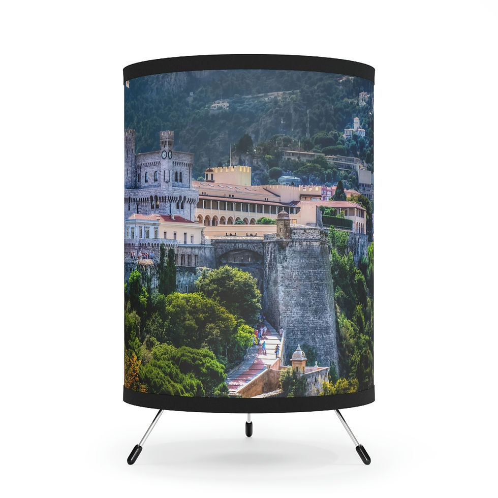 Miniaturbild: Tripod Lamp with Printed Shade - Monaco Palais by Monaco - Life