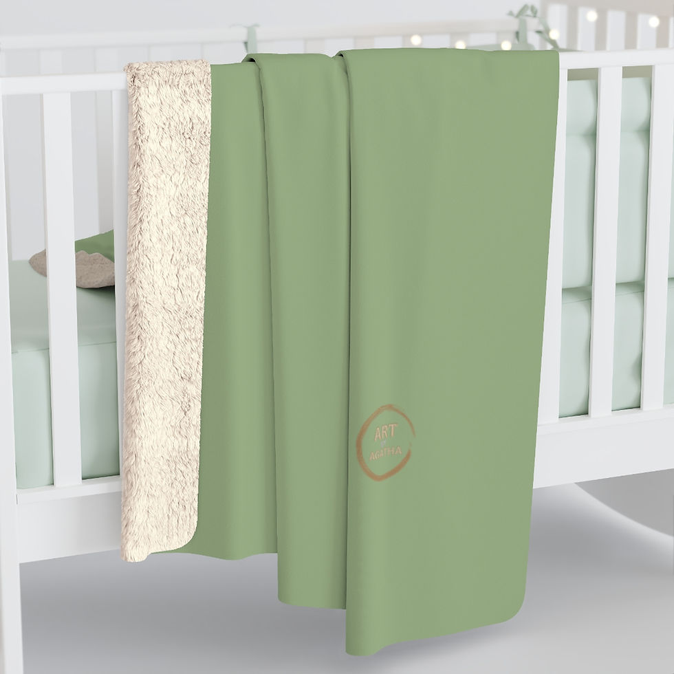 Thumbnail: Sherpa Fleece Blanket by Agatha - Night Green