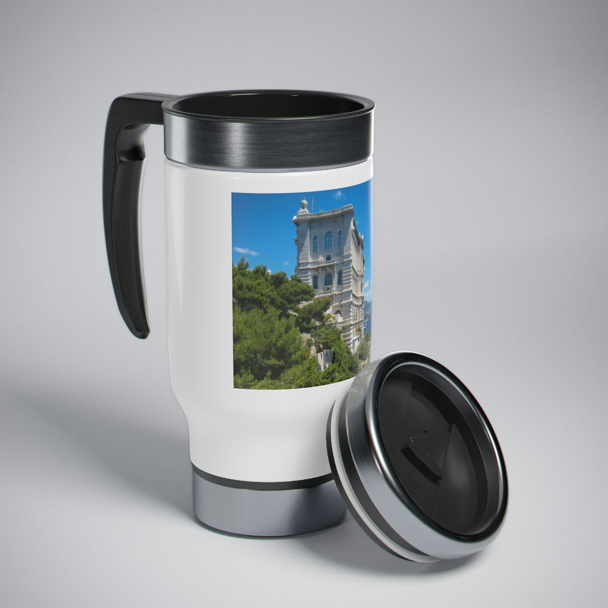 Stainless Steel Travel Mug with Handle - Monaco Oceano by Monaco-Life