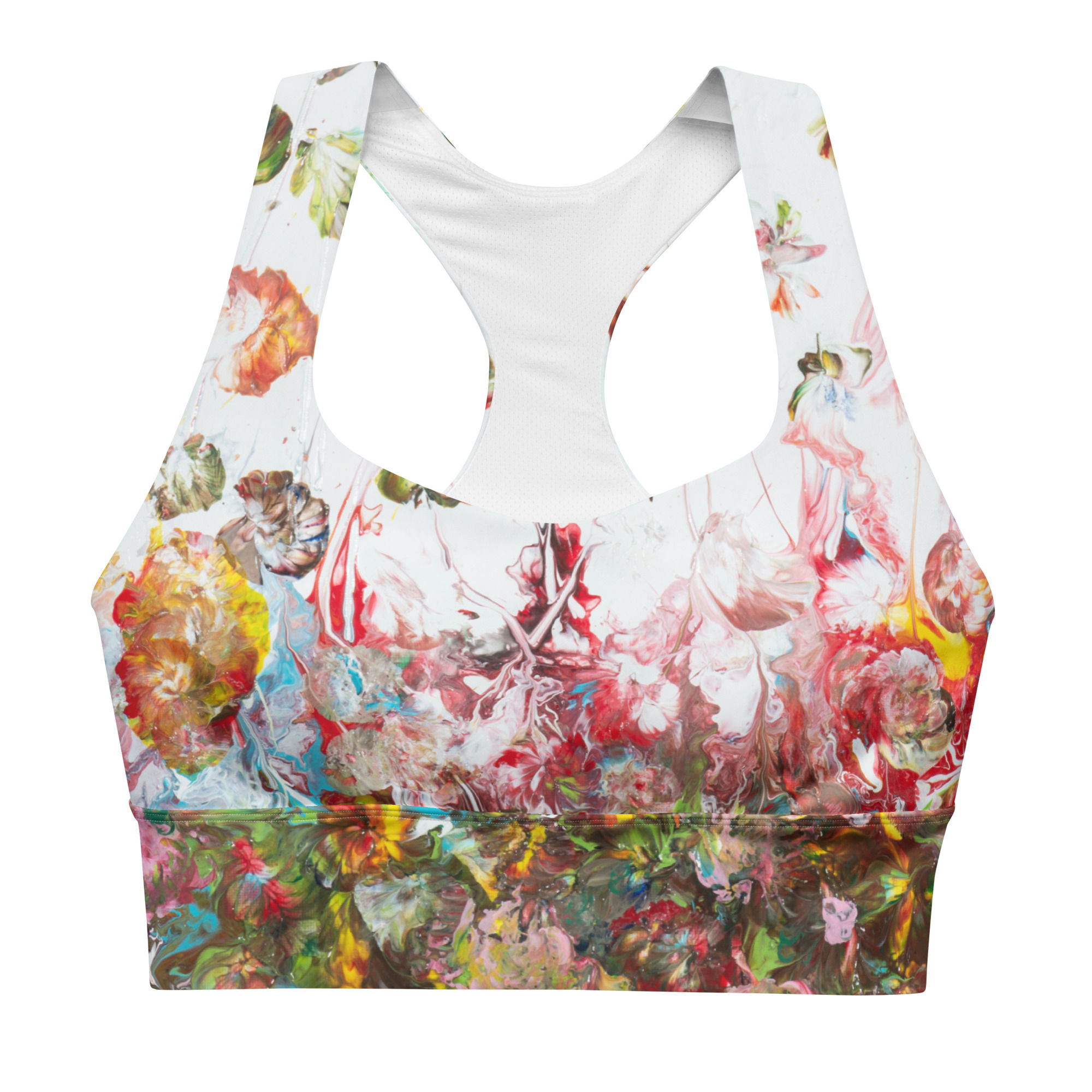 Longline Sports Bra by Agatha - Fancy Flowers II