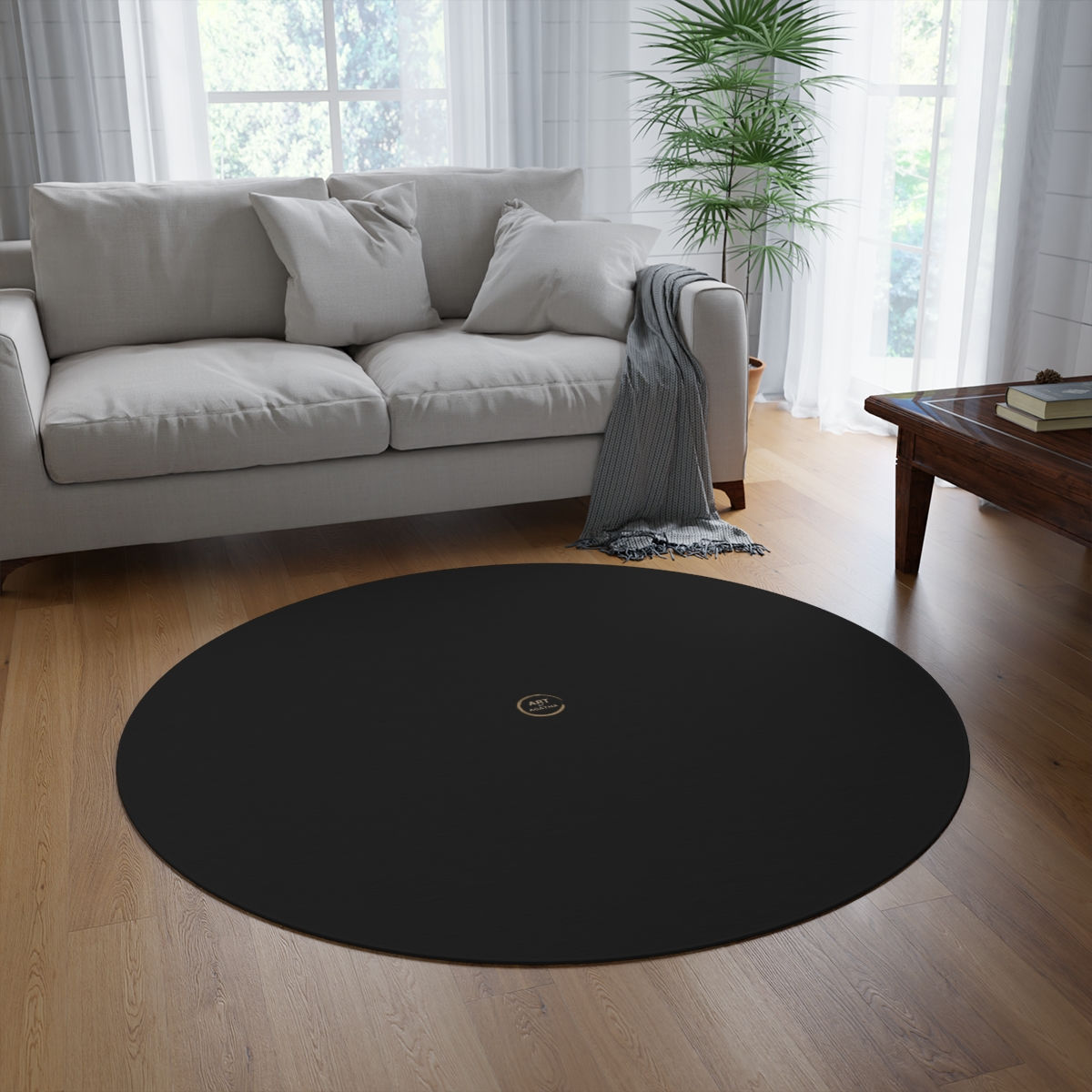 Round Rug by Agatha - Black