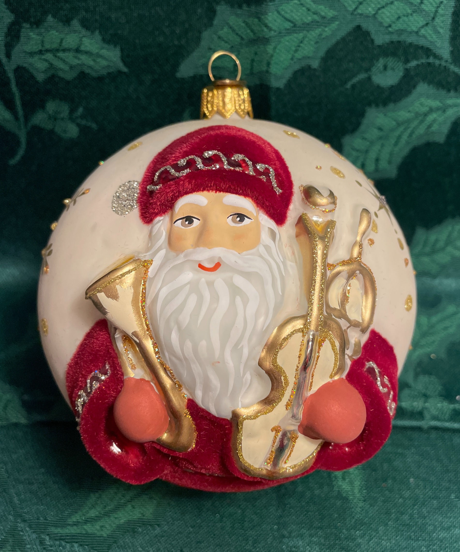 Hallmark Premium Hopeful Father Christmas 2017 Blown Glass Ornament