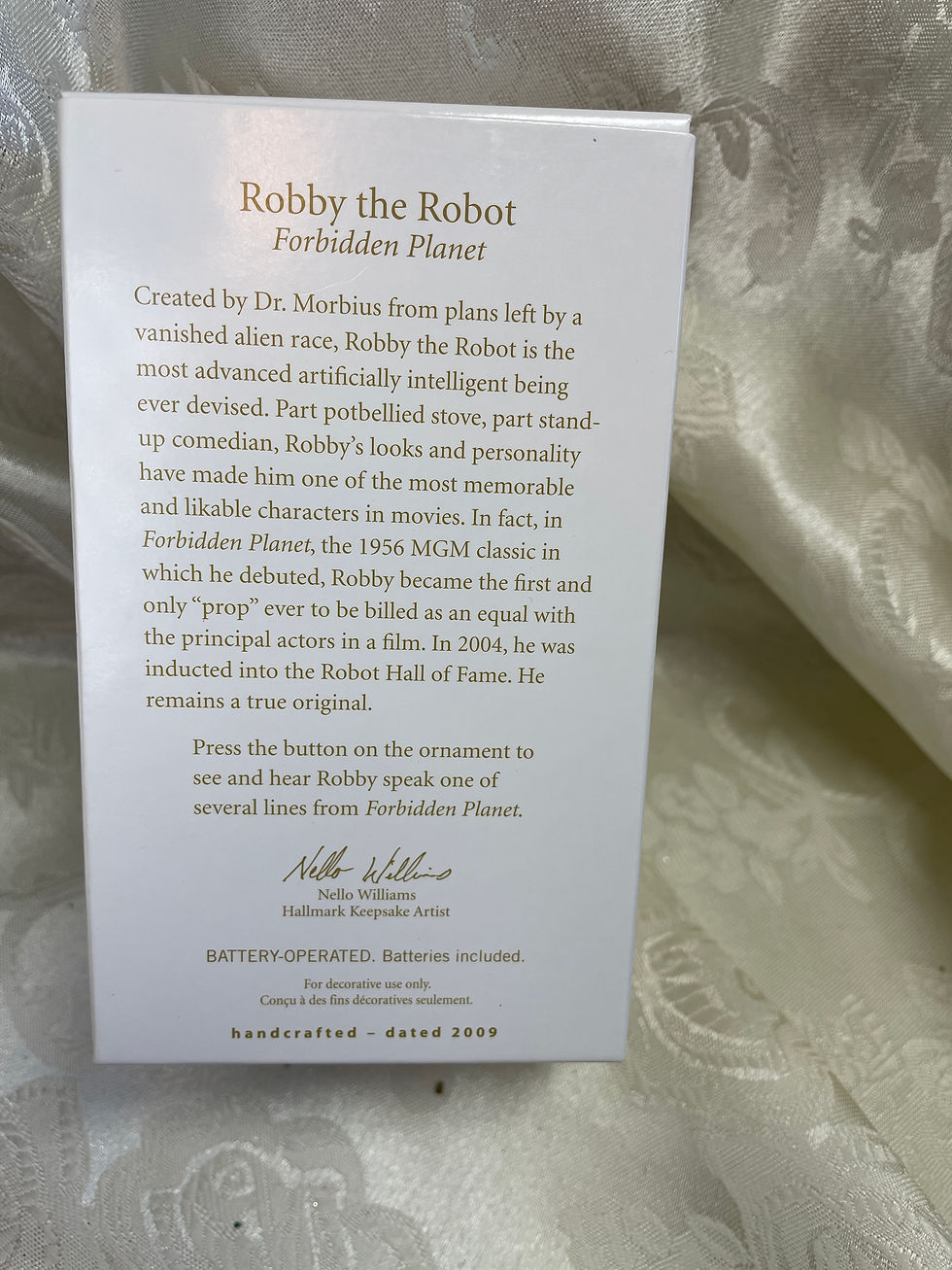 Thumbnail: Hallmark Robby The Robot, Forbidden Planet 2009 Keepsake ornament