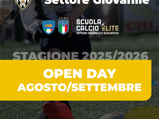 GIOVANILI | LE DATE DEGLI OPEN DAY DI AGOSTO E SETTEMBRE 2025