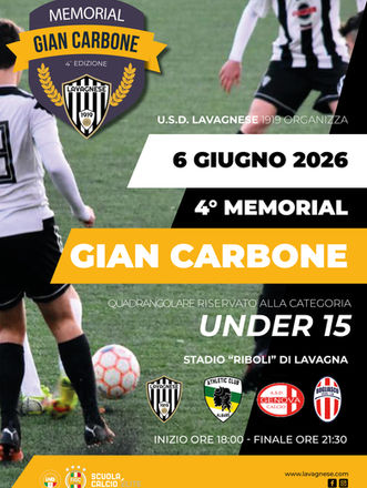 GIOVANILI | SABATO 6 GIUGNO SI SVOLGE IL "MEMORIAL CARBONE" UNDER15