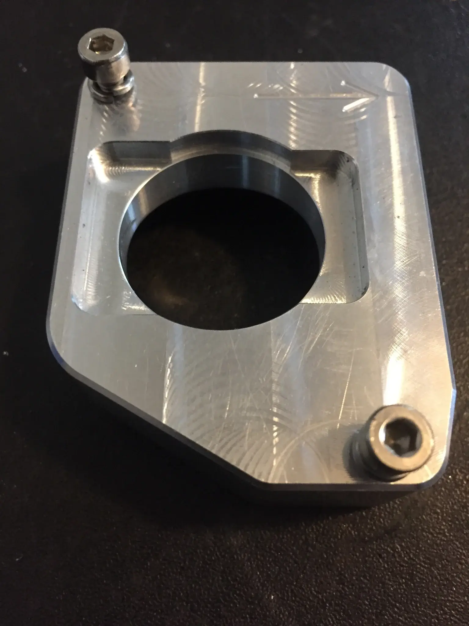 Billet hitachi maf flange with billet hardware