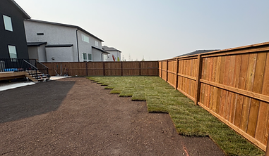 Back yard sodding Sage Creek, MB