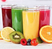 Fresh fruit juices served at Restaurant Djerba Lina in Djerba.