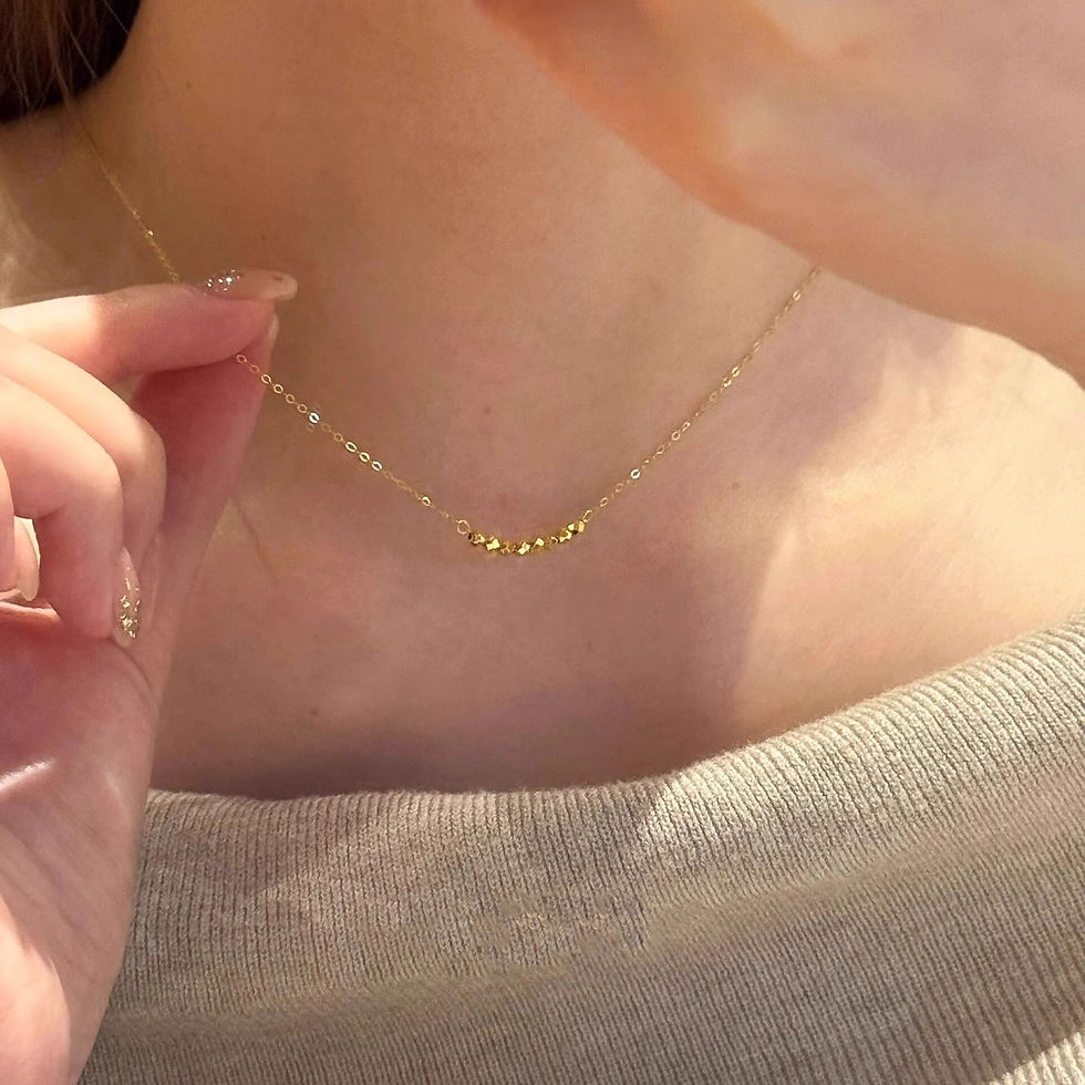 Thumbnail: Geometric Electroplated Bead Necklace