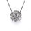 Thumbnail: 14kt White Gold 2.95ctw Round Diamond Cluster Pendant