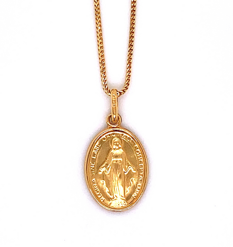 14kt Yellow Gold Virgin Mary Pendant 