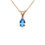Thumbnail: 14kt Yellow Gold Blue Topaz Gemstone and Diamond Pendant