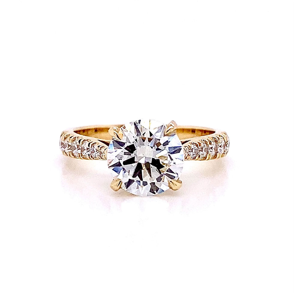 14kt Yellow Gold 2.39ctw Round Diamond Side Stone Ring