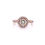 Thumbnail: 14kt Rose Gold 1.51ctw Round Diamond Halo Wedding Set