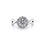 Thumbnail: 14kt White Gold 1.00ctw Round Diamond Swirl Halo Ring