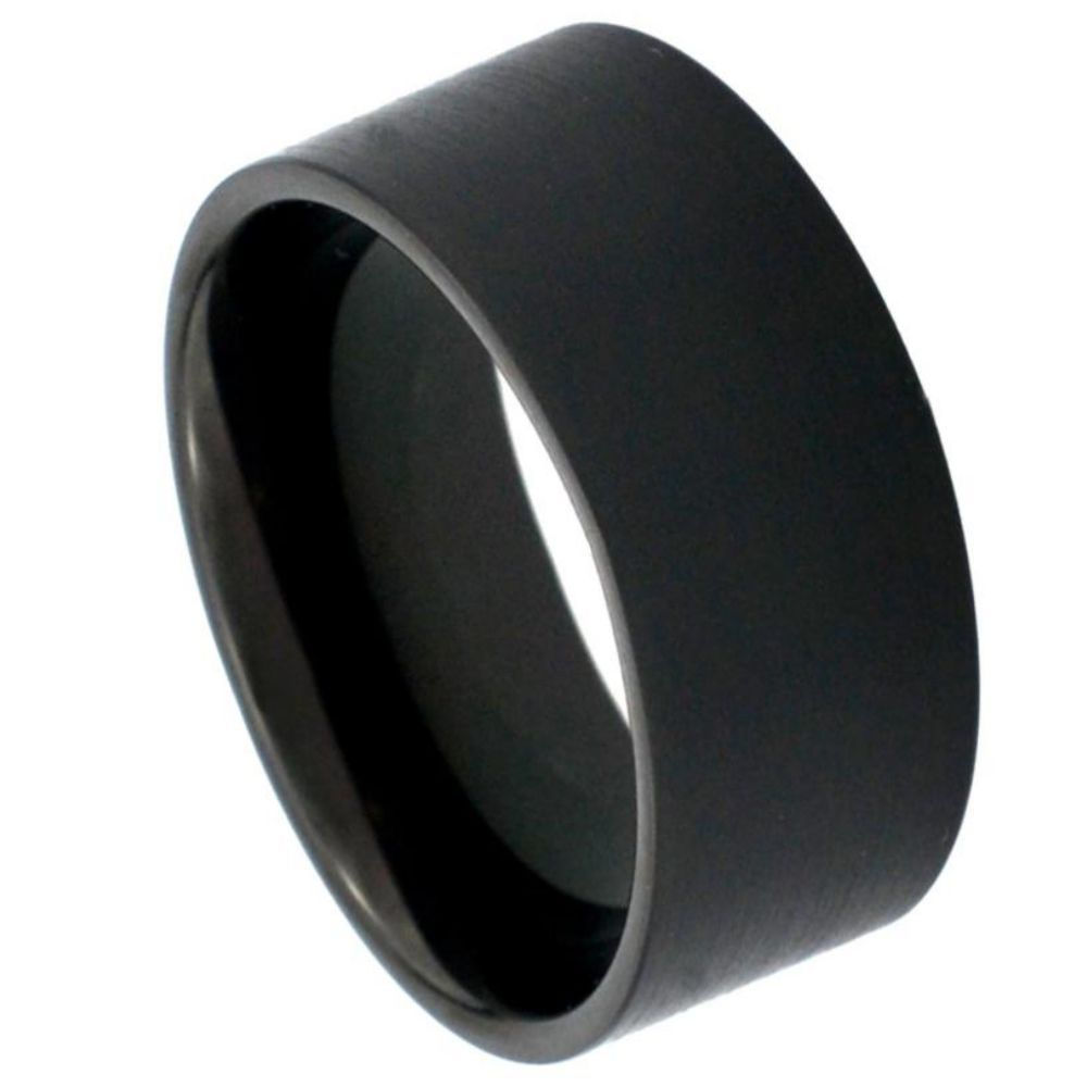 Black Tungsten Gents Band With Brushed Accents