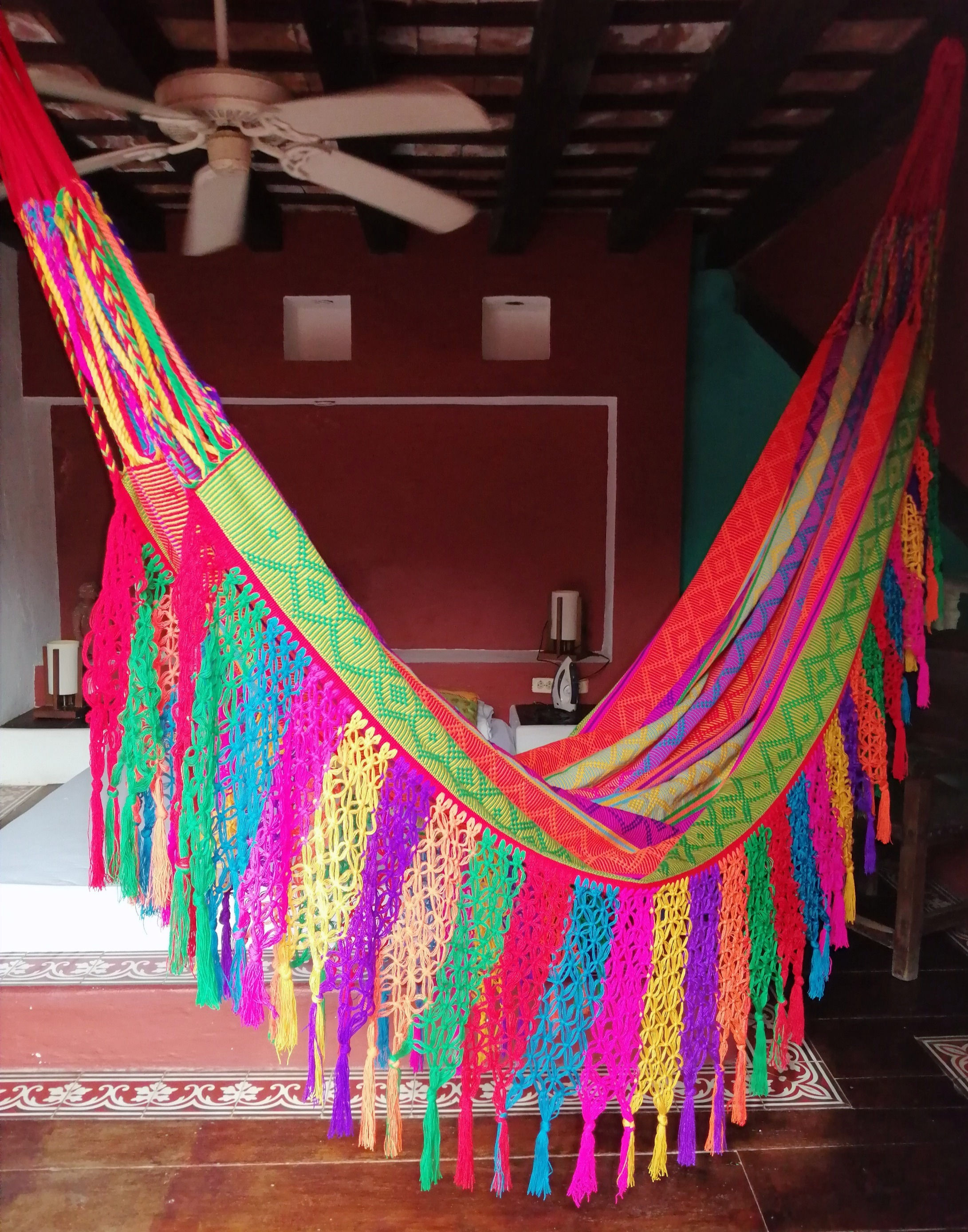 Hamaca Labrada Colores con Flecos