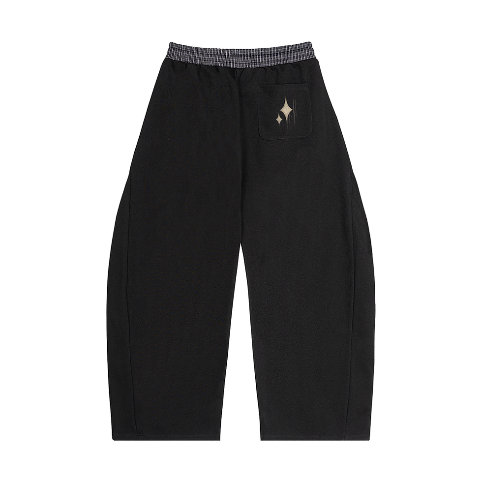 Thumbnail: Plaid Waistband Barrel Sweatpants