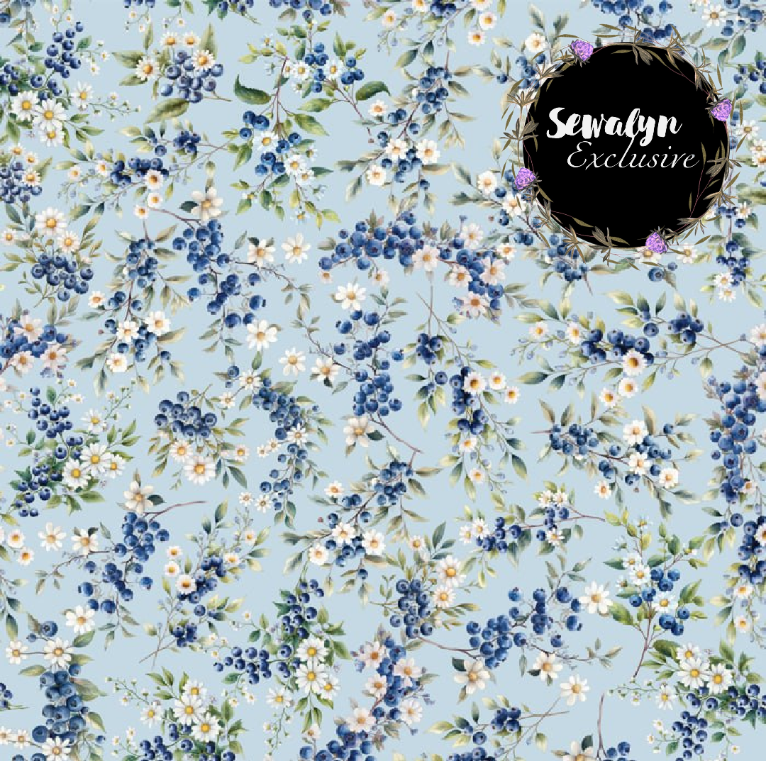 PREORDER Petite Poly Swiss Dot Blueberry Delight Small Sky Blue