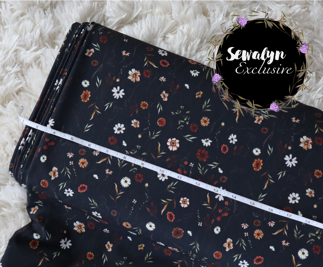 Botanical Wildflower Blk2 Print