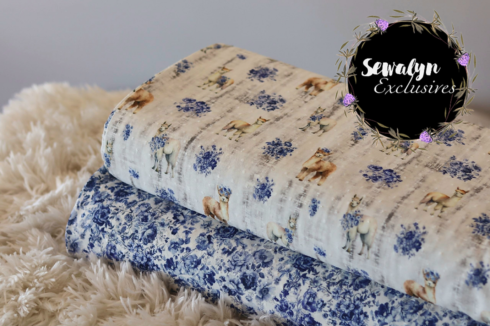 Thumbnail: Petite Poly Swiss Dot Llama Toile
